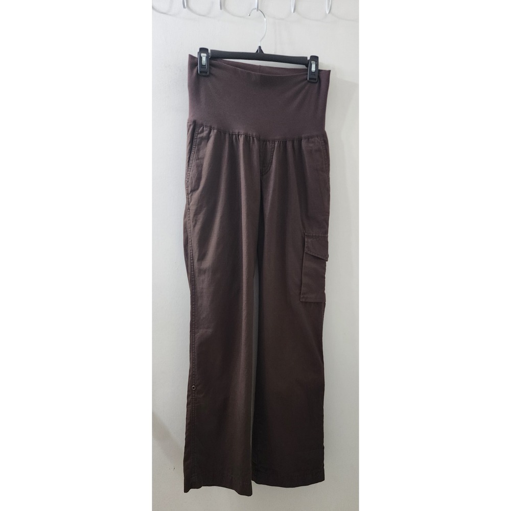 Gap Jeans Brown Ripstop Cargo Pants Roll Tab Hem Wide Waistband Women Medium